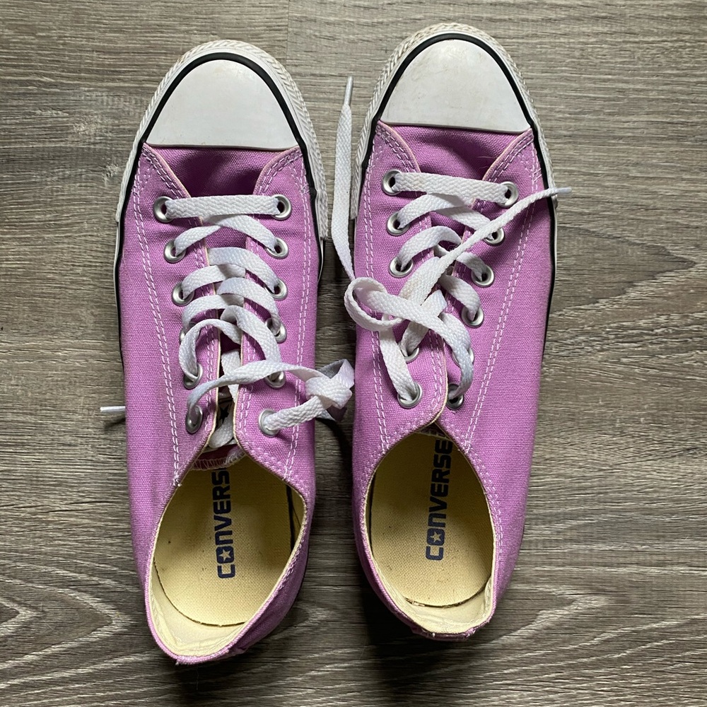 Purple converse sneakers